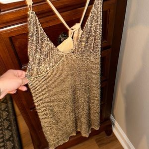 Free People Gold Mini Dress
